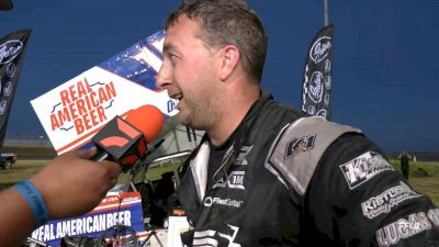 Chris Andrews Reacts After Stealing One At Waynesfield During Ohio Speedweek