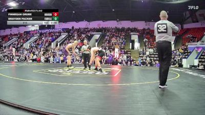 215 lbs Semifinals (8 Team) - Kannon Barrett, Huron HS (New Boston) vs Liam O`Neil, Fowlerville HS