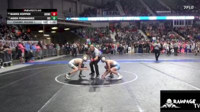 105 lbs Champ. Round 1 - Aiden Fernandez, Derby vs Banks Kopper, Gray County Kids Wrestling Club