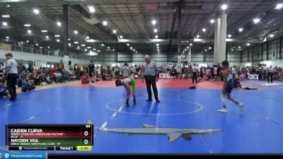 90 lbs Semis (4 Team) - CAIDEN CURVA, NORTH CAROLINA WRESTLING FACTORY - BLUE vs Hayden Vail, GREAT BRIDGE WRESTLING CLUB