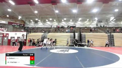 215 lbs Quarterfinal - Aidan Hinchee, North Vermillion vs Jayden Osborn, Hawkstyle Wrestling Club