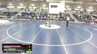 125 lbs Champ. Round 2 - Christopher Watson, Greensboro vs Luke Heimbach, Pennsylvania College Of Technology