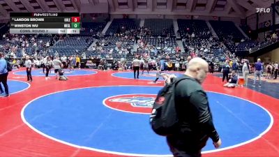 1A-144 lbs Cons. Round 3 - Winston Wu, Wesleyan vs Landon Brown, Gordon Lee