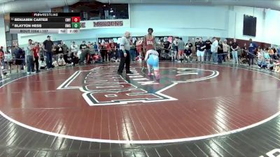 157 lbs Quarterfinal - Blayton Hess, Battlecats Wrestling Club vs Benjamin Carter, Chesapeake