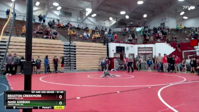 57-60 lbs Quarterfinal - Nash Hannah, Greentown WC vs Braxton Creekmore, Shelbyville WC