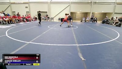 120 lbs Quarters & 1st Wb (16 Team) - Ian Giancola, Kansas Red vs Karson Shelley, Utah