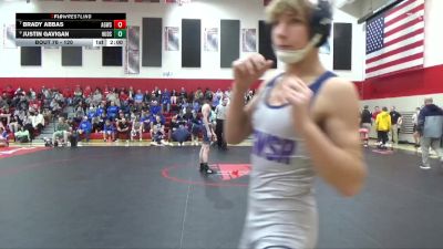 120 lbs Cons. Round 2 - Brady Abbas, AGWSR vs Justin Gavigan, Hudson