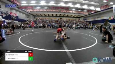 70 lbs 3rd Place - Sawyer Barnett, Redskins Wrestling Club vs Jaxson Williams, Tecumseh Youth Wrestling