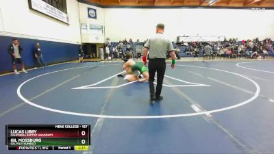 157 lbs Quarterfinal - Lucas Libby, California Baptist University vs Gil Mossburg, Cal Poly Humbolt