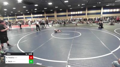 43 lbs Round Of 16 - Brandon Palafox, Top Dog Wrestling Club vs Elijah Beck, War Dogs