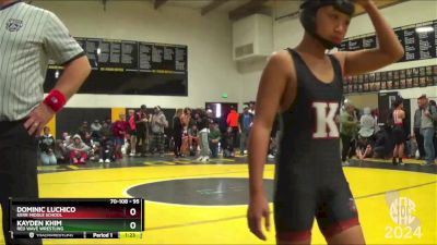 95 lbs Quarterfinal - Kayden Khim, Red Wave Wrestling vs Dominic Luchico, Kerr Middle School