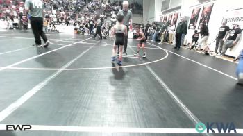 49 lbs Quarterfinal - JJ Johnston, Mannford Pirate Youth Wrestling vs Thiago Carrillo, Honey Badgers Wrestling Club