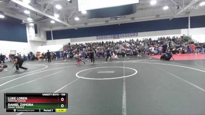 106 lbs Quarterfinal - Luke Loren, Monster Garage vs Daniel Zamora, Grand Terrace