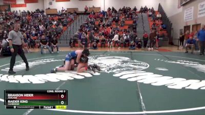 144 lbs Cons. Round 3 - Raider King, Cambridge vs Branson Hider, Ashland