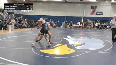 149 lbs Consi Of 8 #2 - Owen Sheiman, Wesleyan (CT) vs Wyatt Brock, Johnson & Wales (RI)