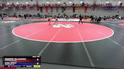 136 lbs Cons. Round 1 - Jennifer Villagomez, Carthage College vs Kara Rohlf, Augustana (IL)