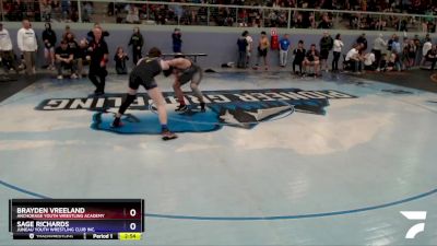 182 lbs Rr1 - Sage Richards, Juneau Youth Wrestling Club Inc. vs Brayden Vreeland, Anchorage Youth Wrestling Academy