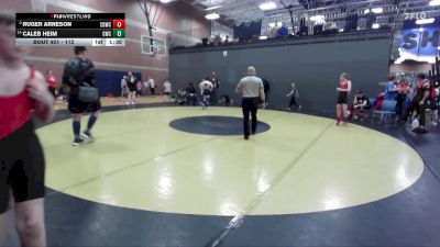 112 lbs Champ. Round 1 - Ruger Arneson, Challis Blackheart Wrestling Club vs Caleb Heim, Grizzly Wrestling Club