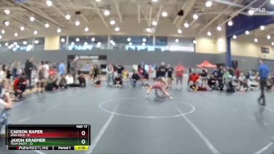 92 lbs Round 2 (8 Team) - Jaxon Kraemer, Team Shutt vs Carson Raper, Ohio Gold