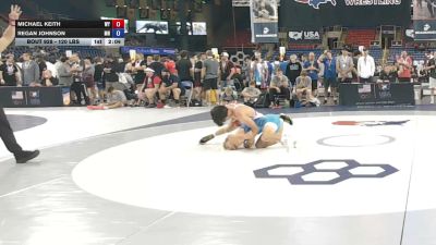 120 lbs Cons. Rd Of 64 - Michael Keith, Wyoming vs Regan Johnson, Minnesota