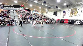 150 lbs 1st Place Match - Michael Romero, St. John Bosco vs Vincent Hanna, Servite