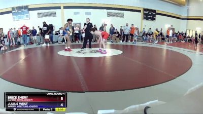 120 lbs Cons. Round 4 - Brice Emery, Hammer Down Academy vs Julius West, Warren Wrestling Academy