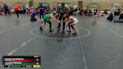 76 lbs Finals (2 Team) - Cannon Mercier, Lions Den vs Julian MCcrimmon, Warhawks