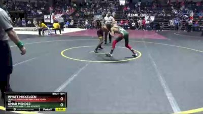 108 lbs Champ. Round 2 - Omar Mendez, Lion`s Den Wrestling Academy vs Wyatt Mikkelsen, LaSalle Peru Crunching Cavs Youth WC