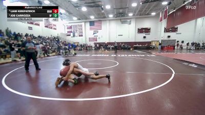 120 lbs 5th Place - Liam Kirkpatrick, Granby vs Joe Carrozza, New Fairfield