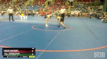 106 lbs Quarterfinals (8 Team) - Will Mosbrucker, 3-New Salem-Almont vs Oscar Martinez, Pembina County North