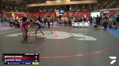 180 lbs Quarterfinal - Brooklyn Orange, KS vs Symphony Veloz, OK