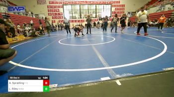 61-64 lbs Rr Rnd 4 - Audie Spradling, F-5 Grappling vs Leland Riley, Midwest City Bombers Youth Wrestling Club