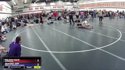 92 lbs Quarterfinal - Malachi Halte, GI Grapplers vs Grayden Japp, Nebraska Wrestling Academy