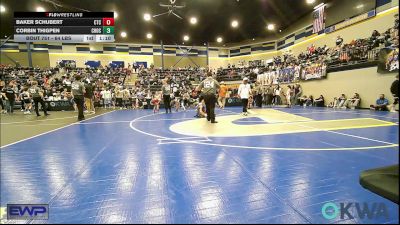 64 lbs Semifinal - Baker Schubert, Chandler Takedown Club vs Corbin Thigpen, Choctaw Ironman Youth Wrestling