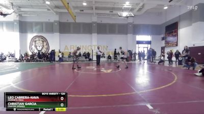 120 lbs Champ. Round 2 - Leo Cabrera-Nava, Murrieta Mesa vs Christian Garcia, Canyon Springs