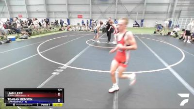 120 lbs 2nd Wrestleback (16 Team) - Liam Lepp, North Dakota Red vs Teagan Benson, Team Nebraska