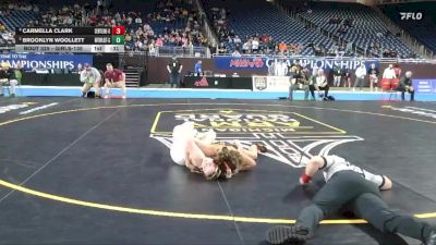 Girls-135 lbs Cons. Round 3 - Brooklyn Woollett, Watervliet (Girls) vs Carmella Clark, Center Line (Girls)