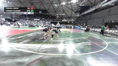 Girls 3A 120 lbs Cons. Round 2 - Cassidy Halgren, Mount Vernon (Girls) vs Kendall Swain, Todd Beamer (Girls)