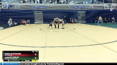 40 lbs Quarterfinal - Owen Gustafson, 208 Badgers vs Karson Earles, Homedale Wrestling