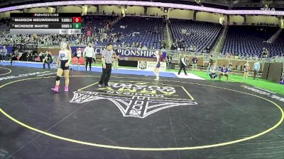 Girls-100 lbs Semifinal - Madison Nieuwenhuis, Plainwell Hs Girls vs Mckenzie Mantei, Dundee Hs Girls