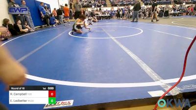 55 lbs Round Of 16 - Ryker Campbell, Tiger Trained Wrestling vs Edward Ledbetter, Muskogee Rougher Youth Wrestling