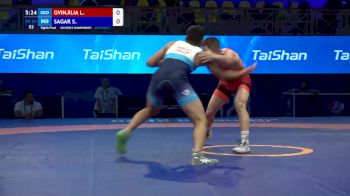 57 kg 1/8 Final - Luka Gvinjilia, Georgia vs Sagar Sagar, India