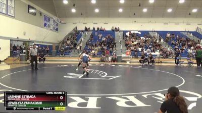 123 lbs Cons. Round 3 - Jewelysa Funakoshi, Cerritos College vs Jasmine Estrada, Fresno City College