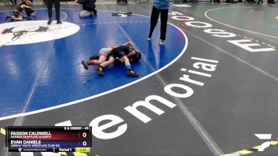 45 lbs Rr1 - Evan Daniels, Juneau Youth Wrestling Club Inc. vs Paxson Caldwell, Pioneer Grappling Academy