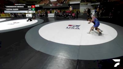 Cons. Semis - Kherington Mendes, Mayfair High School Wrestling vs Sophia Darer, Junipero Serra High School Wrestling