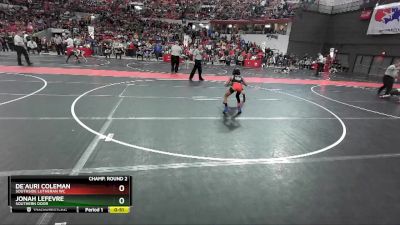 70 lbs Champ. Round 2 - De`Auri Coleman, Southside Lutheran WC vs Jonah LeFevre, Southern Door