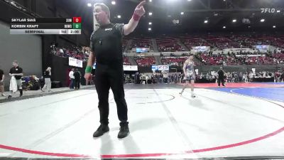 145 lbs Semifinal - Skylar Sias, Ronan Wrestling Club vs Korbin Kraft, Minot Wrestling