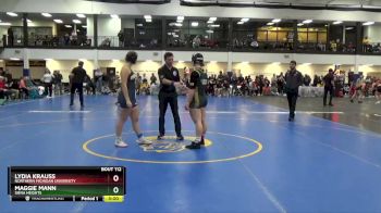 155 lbs Champ. Round 2 - Maggie Mann, Siena Heights vs Lydia Krauss, Northern Michigan University