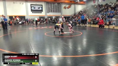 90 lbs Cons. Round 2 - Hudson Schwan, Vinton Viking Wrestling Club vs Aiden Vajgrt, Wrath