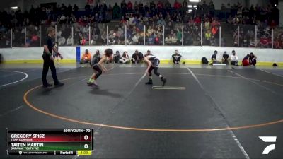 70 lbs Semifinal - Gregory Spisz, Team Donahoe vs Taiten Martin, Saranac Youth WC